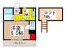 ルチェンテ 1Kの間取り