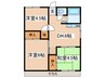 オレンジハイツＡ棟 3DKの間取り
