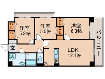 間取図 リュ－ズリバ－月島