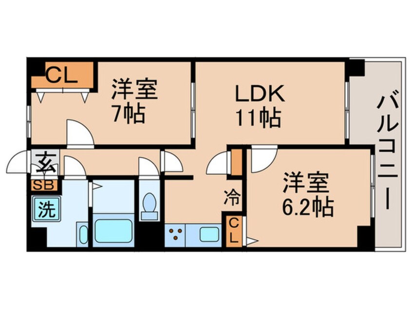 間取図 リュ－ズリバ－月島