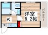 ピアモント 1Kの間取り