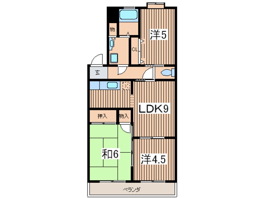 間取図 グリ－ンヒル３