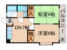 ハイムジ－エス 2DKの間取り
