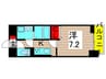 アグレアーブル　エモア 1Kの間取り