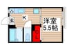 カリーナ館第１ 1Kの間取り