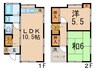 飯島ハウス 2LDKの間取り