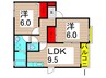 シャロ－ム 2LDKの間取り