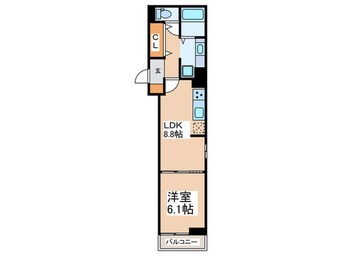 間取図 D-ROOMPREMIUM多磨霊園駅
