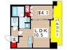 新日本EXビル 1LDKの間取り