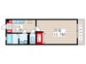 市川ハイム 1DKの間取り