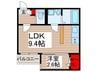 KLEIS西浦和Ⅱ 1LDKの間取り