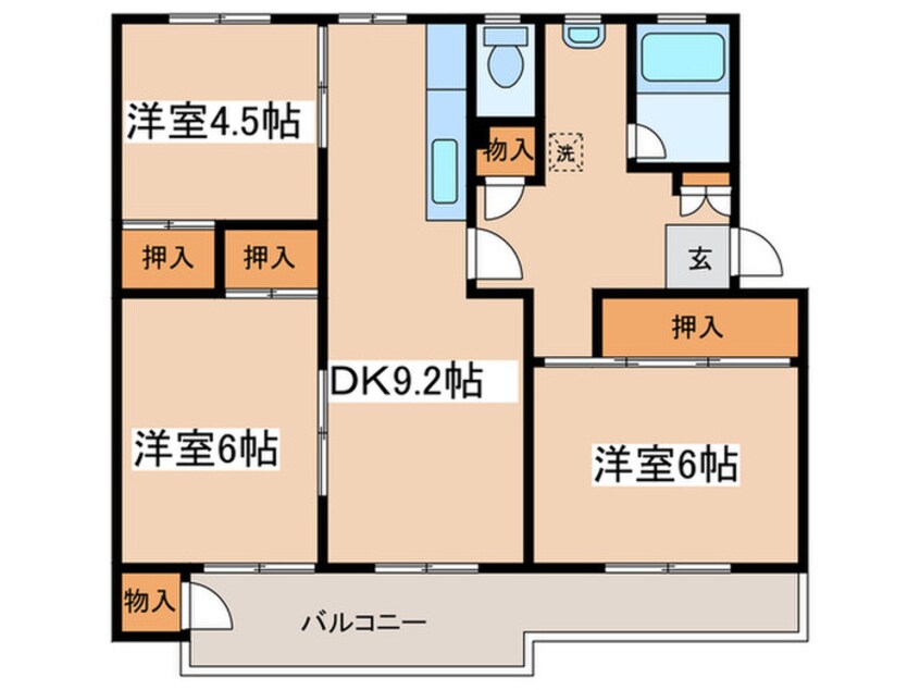 間取図 田園青葉台住宅団地17号棟(204)