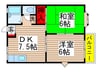 アーネスト勝田台 2DKの間取り