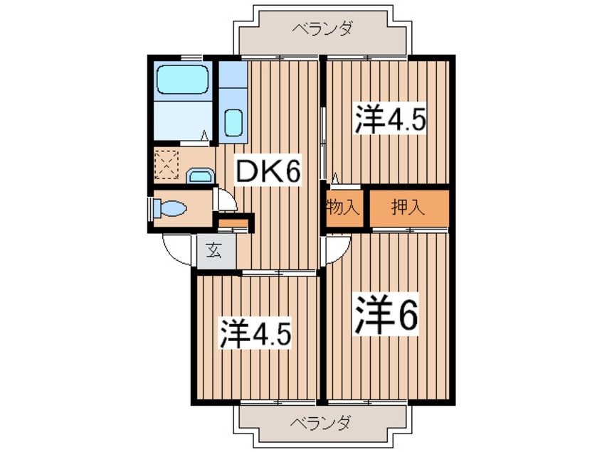 間取図 パナハイツヴィタヴィレッヂＢ