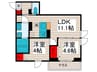 アルベロ島根 2LDKの間取り
