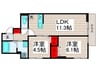 アルベロ島根 2LDKの間取り
