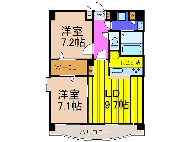間取り図 グランディ－ルタチバネ