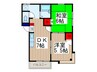 篠崎マンション 2DKの間取り