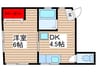 パ－ルハイツ 1DKの間取り