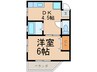 パ－ルハイツ 1DKの間取り