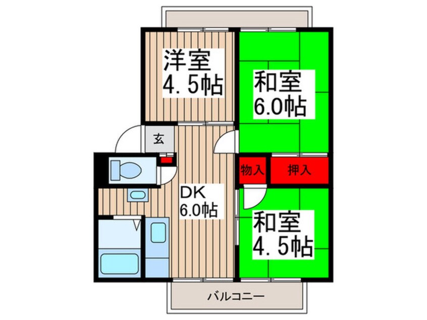 間取図 ロ－タスハイツＣ