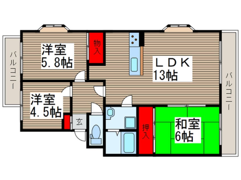 間取図 エスポワ－ルＴＩﾏﾝｼｮﾝ(305)