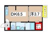 ＣＡＲＥＬ浜野 Ａ 1DKの間取り