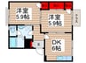 グランドール西馬橋2 2DKの間取り
