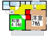 東一番館 2Kの間取り