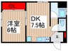 常盤平マンション(5A) 1DKの間取り