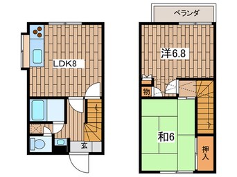 間取図 ベルピアコ－ラス京急新大津１B