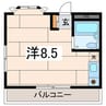 アサミハウス第６ 1Rの間取り