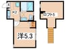 オレンジコート 1Kの間取り