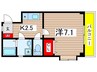 プランドール 1Kの間取り