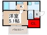 MELDIA東浦和 1Kの間取り