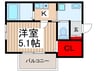 MELDIA東浦和 1Kの間取り