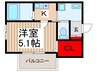 MELDIA東浦和 1Kの間取り