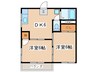常楽ハイツ２ 2DKの間取り