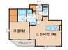 エルスタンザ文京湯島 1LDKの間取り