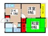 グリーンコーポアイリス 2DKの間取り