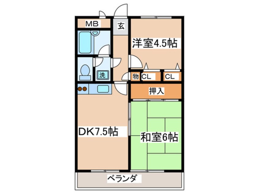 間取図 朝日プラザ西調布（４０５）