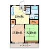 メゾン長栄Ⅱ 2DKの間取り