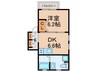 Villa　soleil中台 1DKの間取り