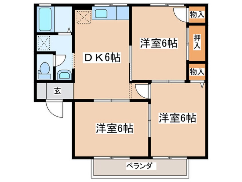 間取図 サンガ－デン高田Ｂ