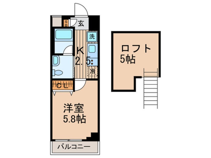 間取図 シャッツ　クヴェレ　道玄坂