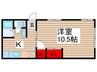 幕張ガーデン 1Kの間取り