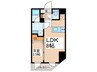プライムブリス蔵前 1LDKの間取り