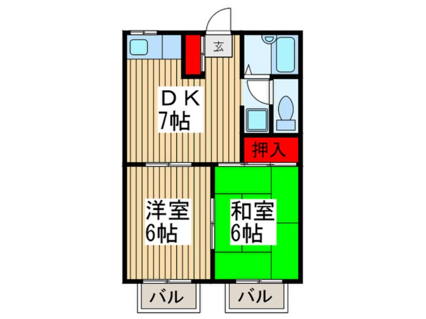 間取図 メゾンひらの台２