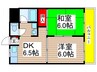 優企画ビル 2DKの間取り