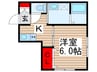 Aries A棟 1Kの間取り